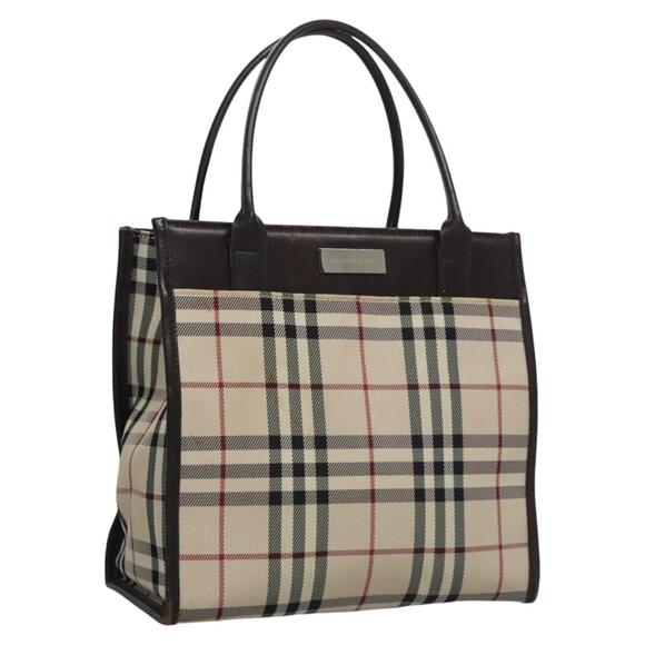 Burberry Nova Check Hand Bag Canvas Beige - Picture 1 of 16